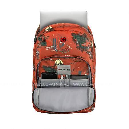 рюкзак wenger crango 16'', кирпичный с рисунком "альпы", полиэстер 600d, 33x22x46 см, 27 л 610194 Wenger