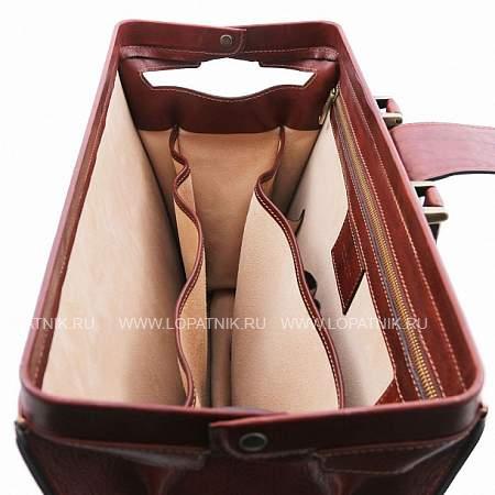 мужской кожаный портфель-саквояж с 3 отделениями tuscany canova коричневый Tuscany