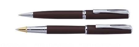 набор pierre cardin pen&pen: ручка шариковая + роллер. цвет - коричневый матовый. упаковка е. pc0942bp/rp Pierre Cardin