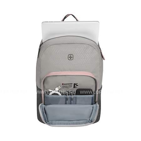 рюкзак wenger next crango 16", серый/розовый, переработанный пэт/полиэстер, 33х22х46 см, 27 л. 611982 Wenger