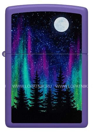 зажигалка zippo night in the forest с покрытием purple matte, латунь/сталь, фиолетовая, 38x13x57 мм 48565 Zippo