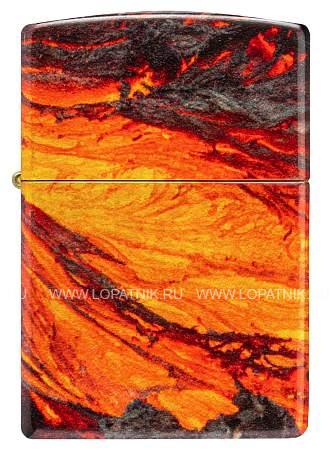 зажигалка zippo lava flow с покрытием 540 tumbled brass, латунь/сталь, оранжевая, 38x13x57 мм 48622 Zippo