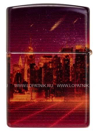 зажигалка zippo cyber city с покрытием 540 matte, латунь/сталь, оранжевая 38x13x57 мм 48505 Zippo