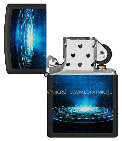 зажигалка zippo ufo flame с покрытием black light, латунь/сталь, черная, матовая, 38x13x57 мм 48514 Zippo