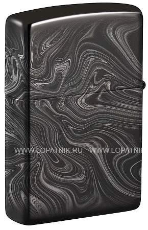 зажигалка zippo marble pattern с покрытием high polish black, латунь/сталь, чёрная, 38x13x57 мм 49812 Zippo