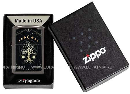 зажигалка zippo mystic nature design с покрытием black ice®, латунь/сталь, черная, 38x13x57 мм 48636 Zippo