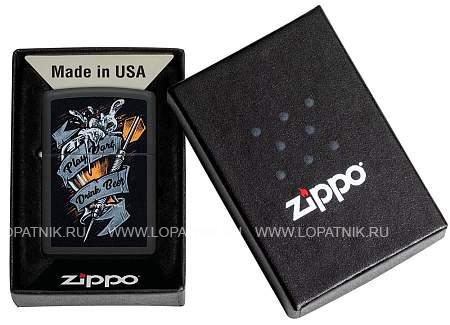 зажигалка zippo darts с покрытием black matte, латунь/сталь, черная 38x13x57 мм 48679 Zippo