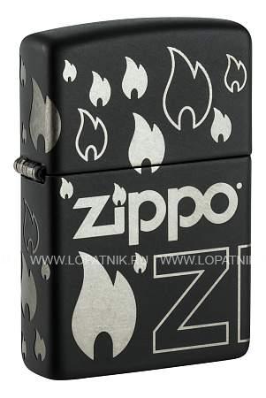 зажигалка zippo classic с покрытием black matte, латунь/сталь, черная, матовая, 38x13x57 мм 48908 Zippo