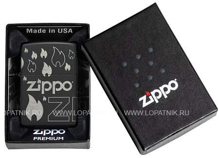 зажигалка zippo classic с покрытием black matte, латунь/сталь, черная, матовая, 38x13x57 мм 48908 Zippo