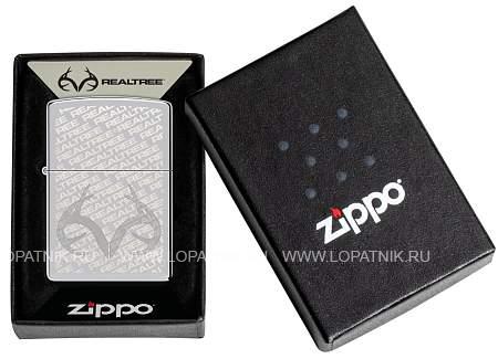зажигалка zippo reatree® с покрытием high polish chrome, латунь/сталь, серебристая, 38x13x57 мм 48751 Zippo