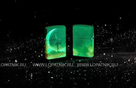 зажигалка zippo mythological с покрытием glow in the dark green, латунь/сталь, черная, 38x13x57 мм 48781 Zippo