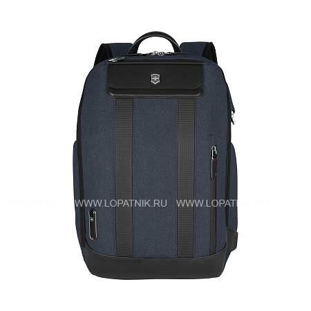 рюкзак victorinox architecture urban2 city backpack 14'', синий, полиэстер / кожа, 30x19x42 см, 17 л 612670 Victorinox