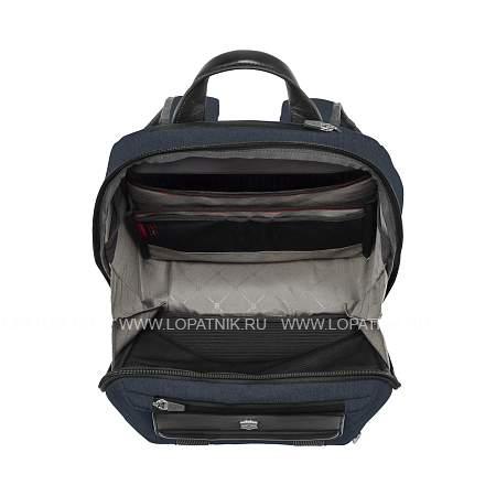 рюкзак victorinox architecture urban2 city backpack 14'', синий, полиэстер / кожа, 30x19x42 см, 17 л 612670 Victorinox