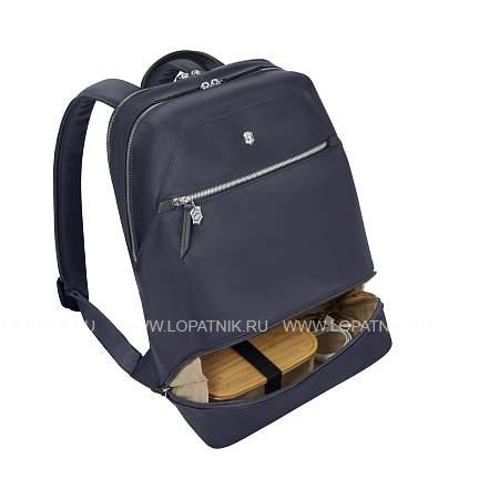 рюкзак victorinox victoria signature deluxe backpack, синий, нейлон/кожа, 32x18x39 см 612202 Victorinox