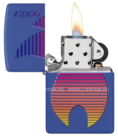 зажигалка zippo classic с покрытием royal blue matte, латунь/сталь, синяя, матовая, 38x13x57 мм 48996 Zippo