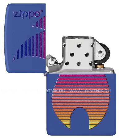 зажигалка zippo classic с покрытием royal blue matte, латунь/сталь, синяя, матовая, 38x13x57 мм 48996 Zippo